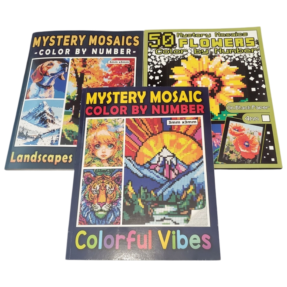 3 Mystery Mosaics - Color By Numbers